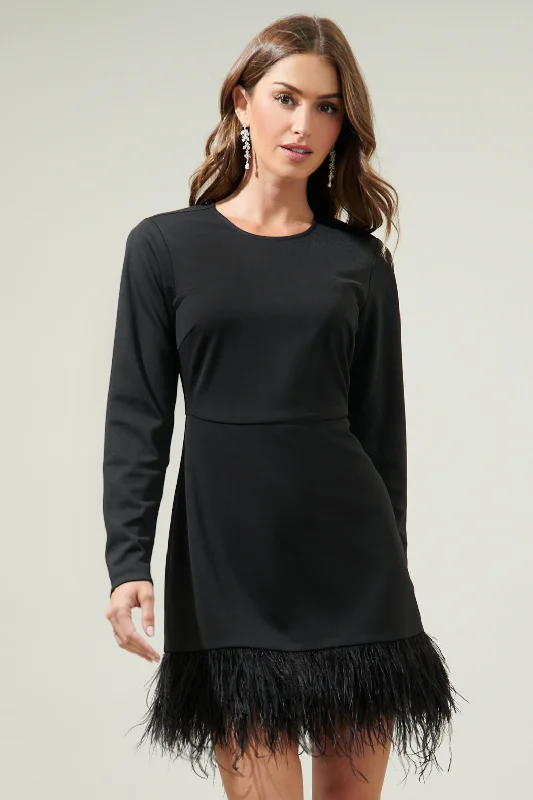 Huge Price Cuts Await!Sashay Bodycon Long Sleeve Feather Dress