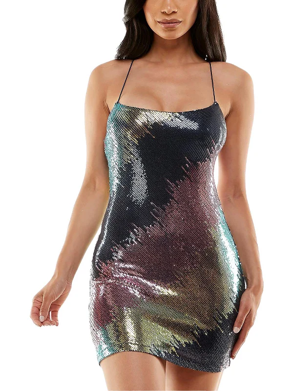 Massive Price Cuts!Juniors Womens Sequined Mini Bodycon Dress