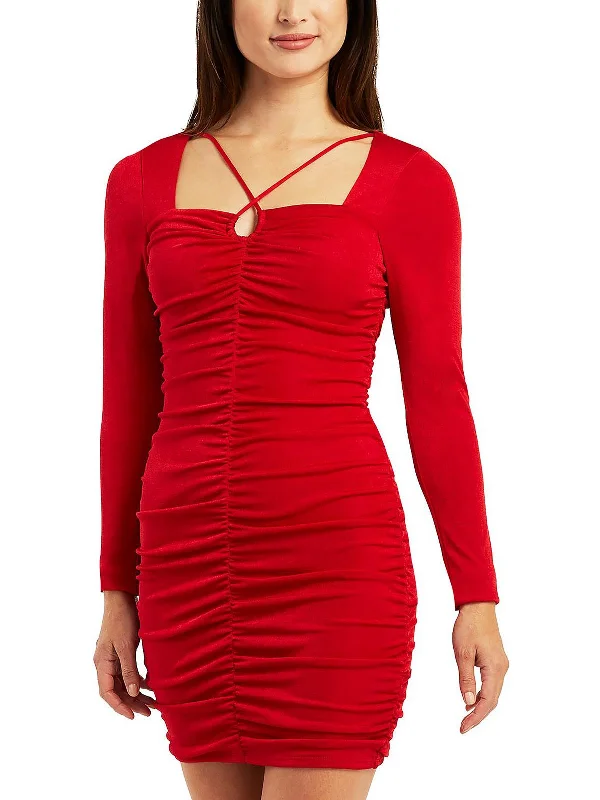 Biggest Sale of the Season!Juniors Womens Knit Ruched Bodycon Dress