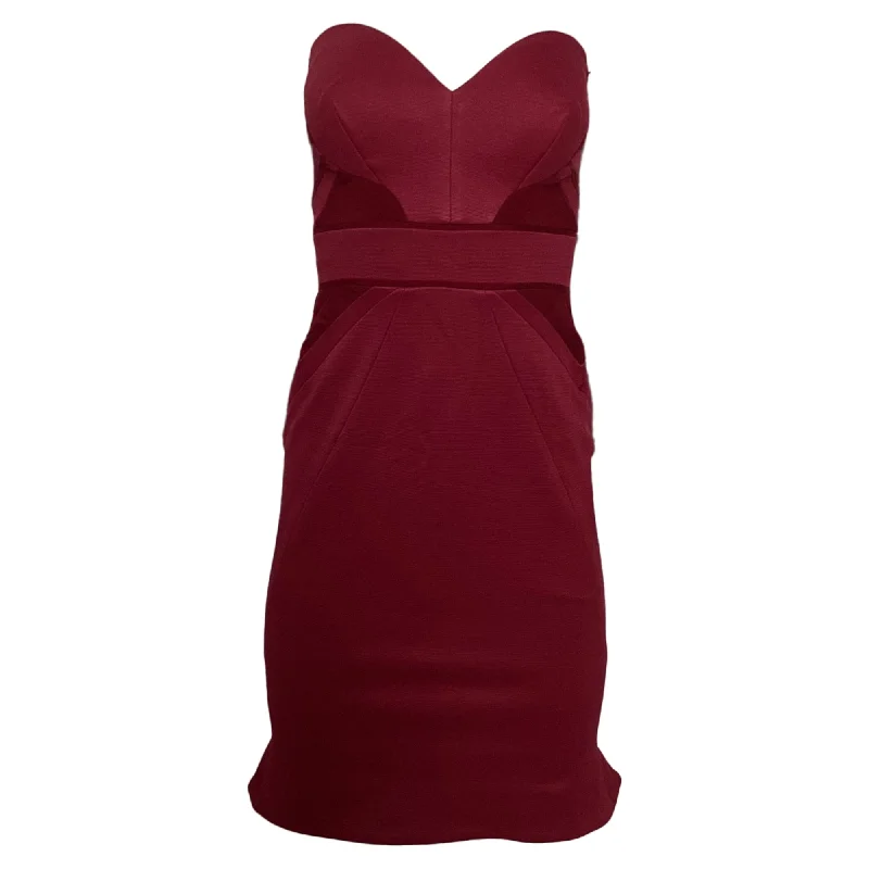 Limited Time Offer!Zac Posen Strapless Bodycon Dress in Red Viscose