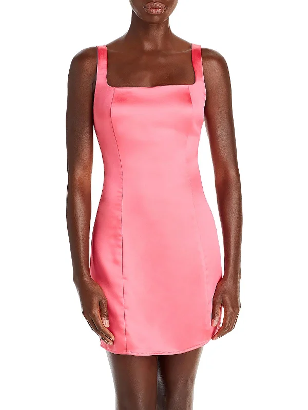Lowest Prices Guaranteed!Womens Satin Sleeveless Bodycon Dress