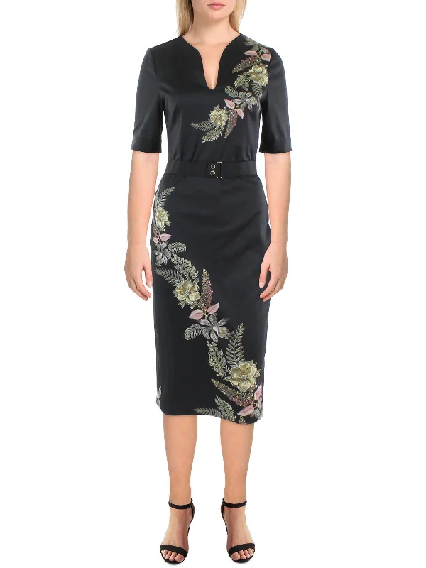 The Best Deals Won’t Wait!Womens Floral Midi Bodycon Dress