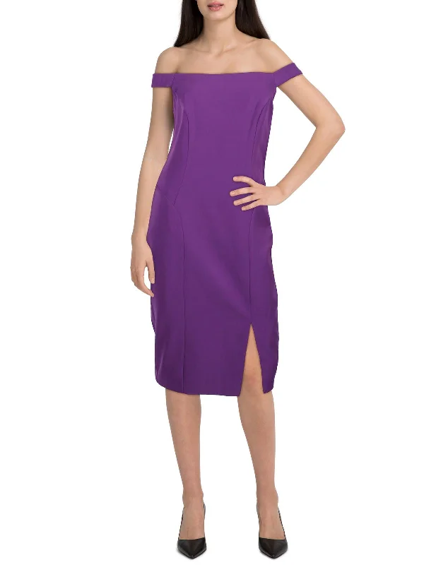 Exclusive Offers You’ll Love!Womens Off-The-Shoulder Midi Bodycon Dress