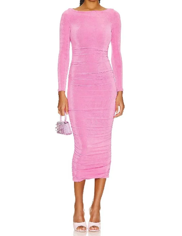 Get More, Spend Less – Shop Now!Imogen Mock Neck Bodycon Dress In Malibu Pink