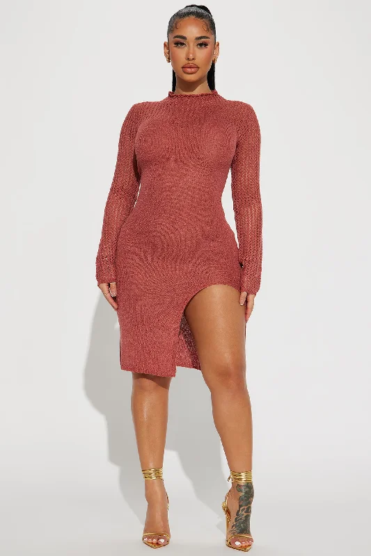 Cora Sweater Midi Dress - Mauve