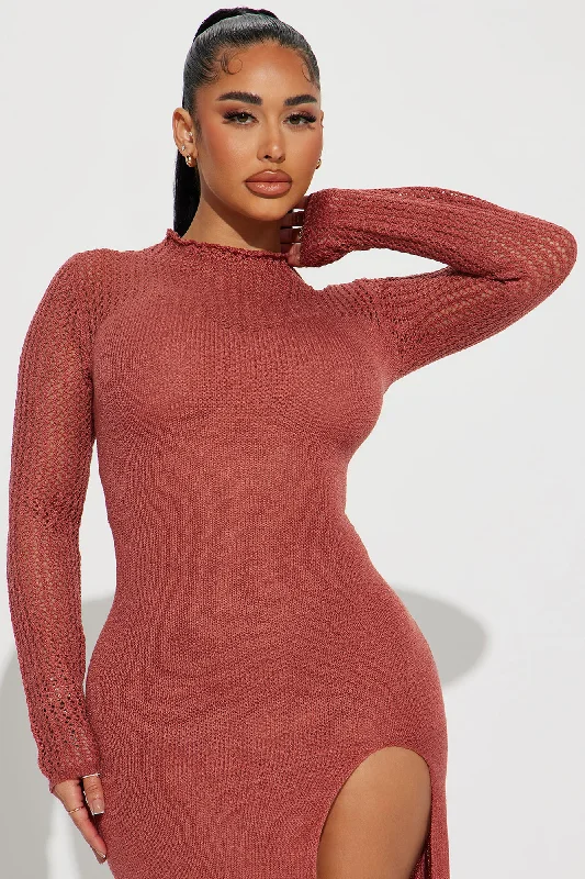 Cora Sweater Midi Dress - Mauve