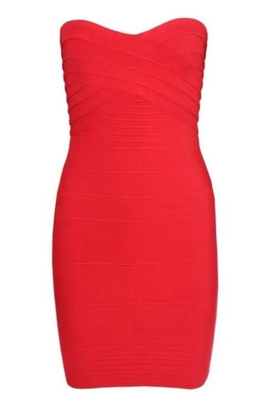 Aaliyah Bandage Mini Dress - Lipstick Red