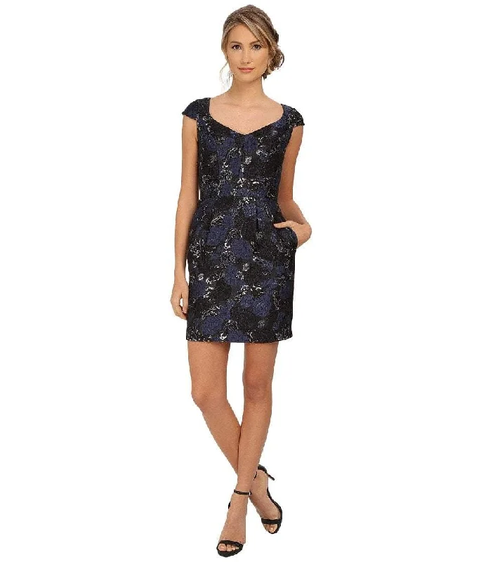 Aidan Mattox - Floral V-Neck Column Dress 151A10820