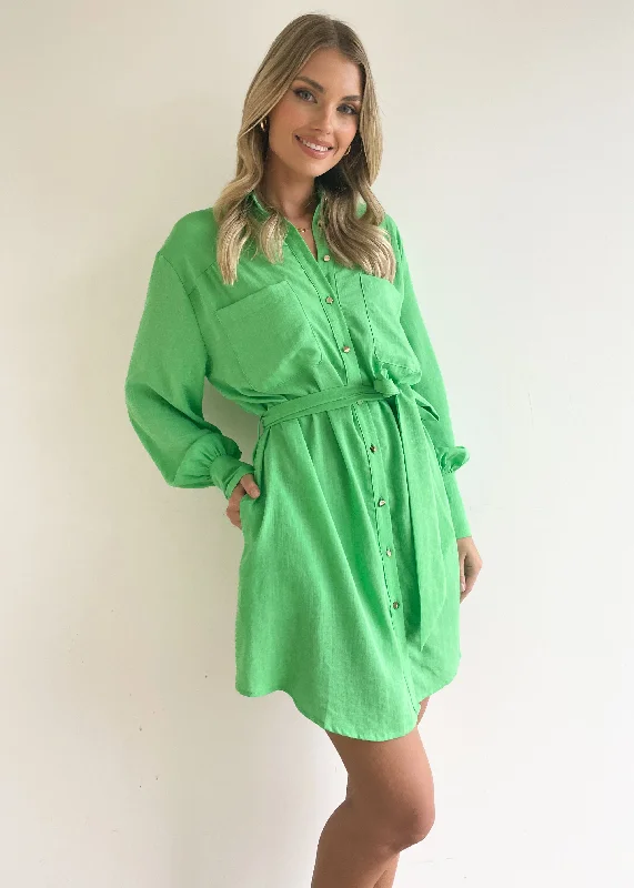 Amiaty Shirt Dress - Green