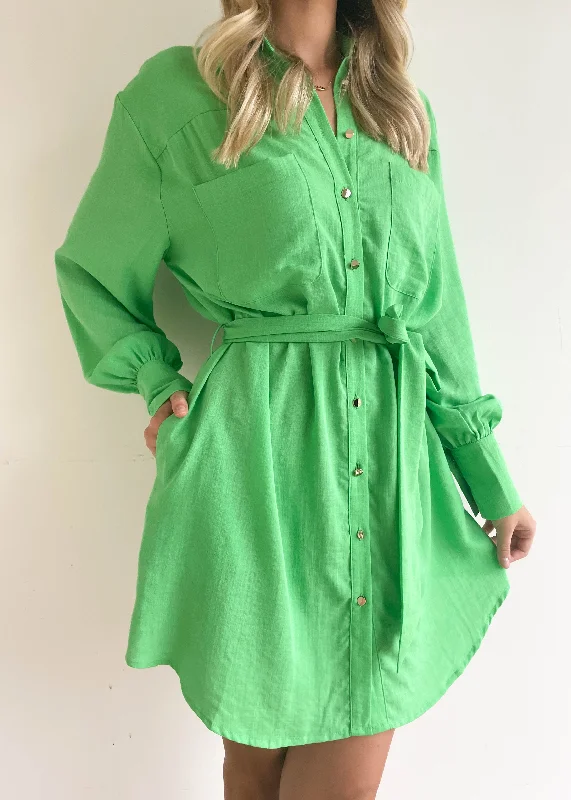 Amiaty Shirt Dress - Green