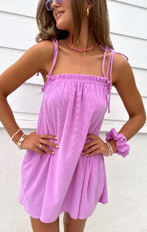 Angel Mini Dress ~ Purple Pink Terry