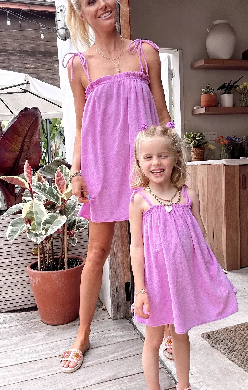 Angel Mini Dress ~ Purple Pink Terry