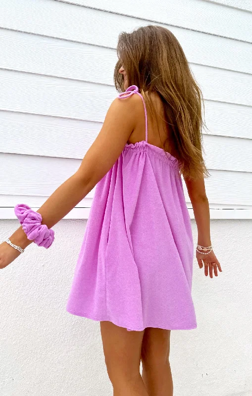 Angel Mini Dress ~ Purple Pink Terry