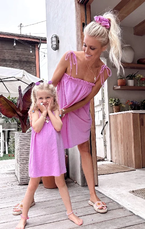 Angel Mini Dress ~ Purple Pink Terry