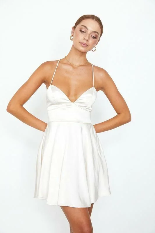 Aphrodite Champagne Satin Bustier Dress