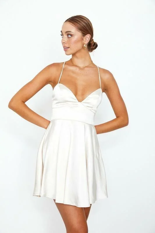 Aphrodite Champagne Satin Bustier Dress