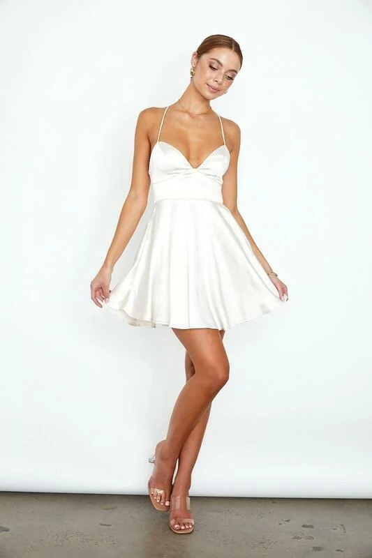 Aphrodite Champagne Satin Bustier Dress