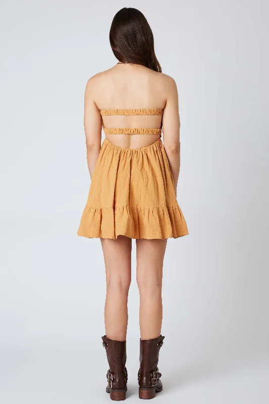 Argie Mustard Strapless Romper