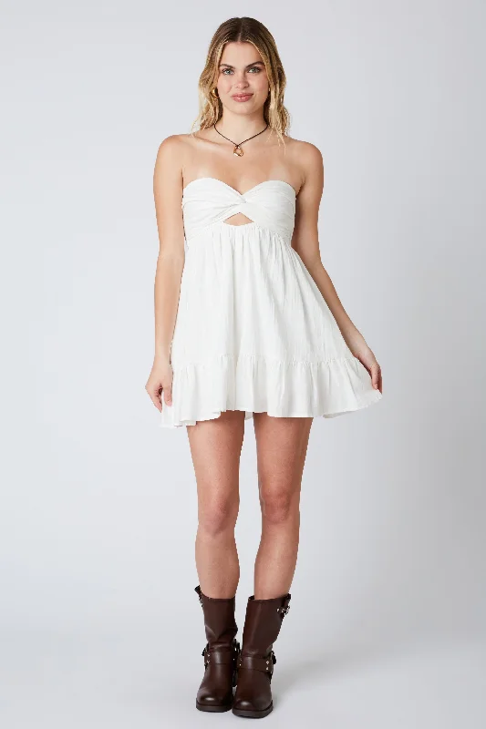 Argie White Strapless Romper