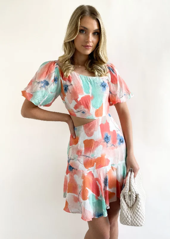 Bahari Dress - Orange Watercolour