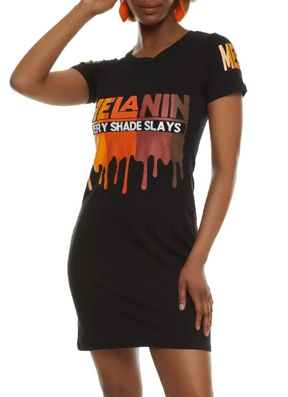 Melanin Every Shade Slays T Shirt Dress