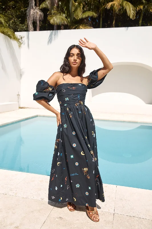 Bonnie Off Shoulder Maxi Dress Black