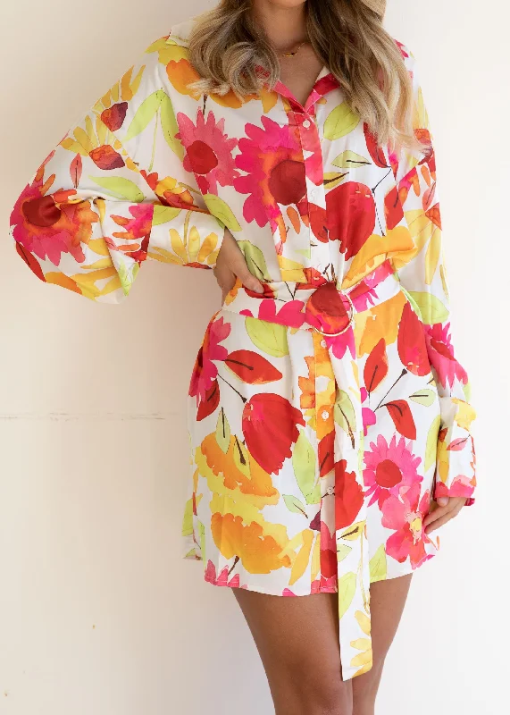 Burty Dress - Fuschia Sunflower