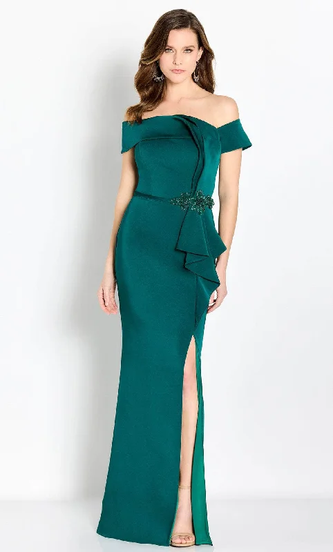 Cameron Blake CB761 - Draped Off Shoulder Evening Gown