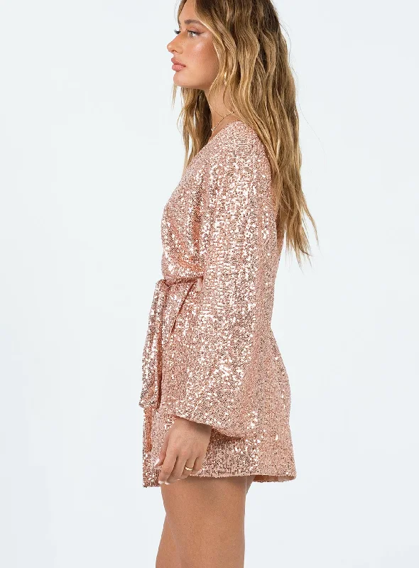 Dancing Queen Mini Dress Champagne