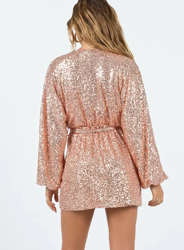 Dancing Queen Mini Dress Champagne