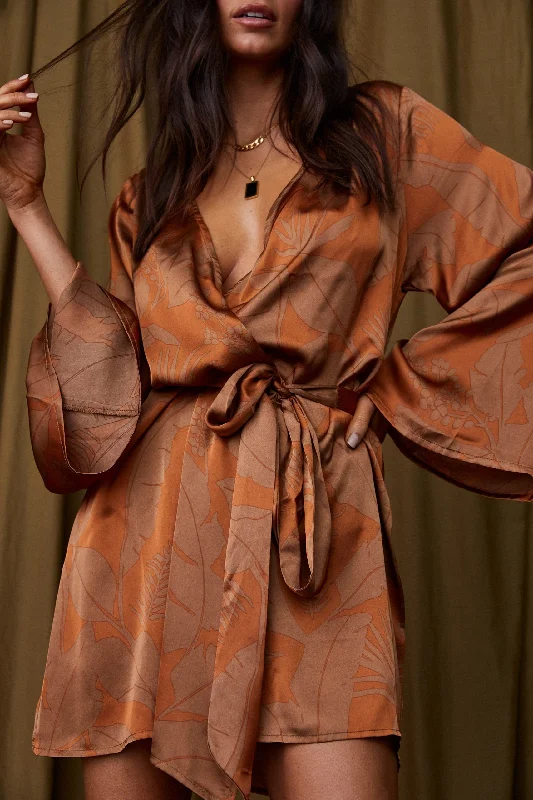 Gold Standard Rust Kimono Dress