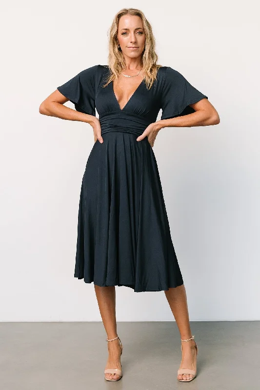 Janette Midi Dress | Midnight Blue