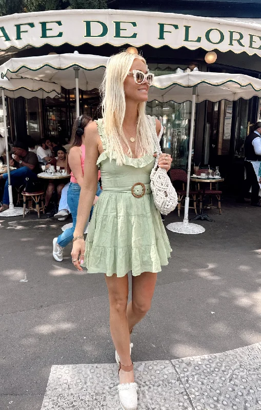 Jolene Mini Dress ~ Sage