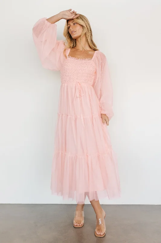 Katrina Tulle Maxi Dress | Pale Blush