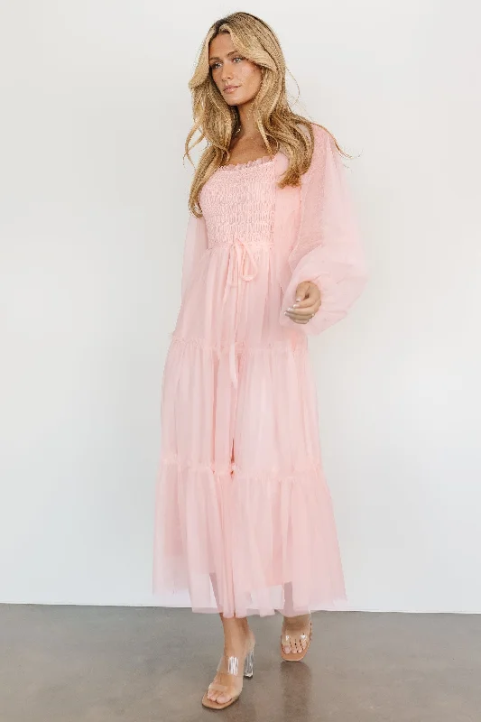 Katrina Tulle Maxi Dress | Pale Blush