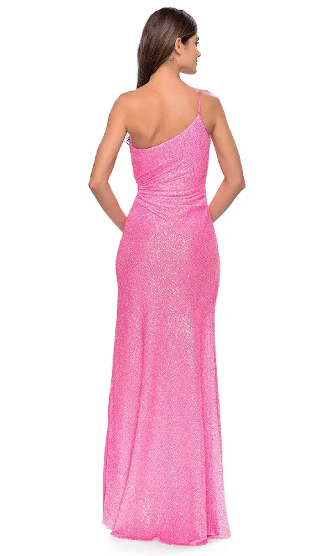 La Femme 31213 - Sequin Embellished One Sleeve Long Prom Gown