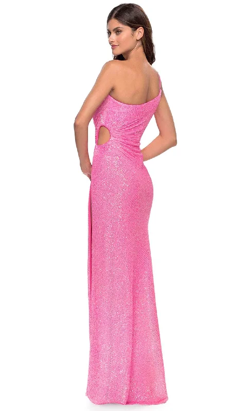 La Femme 31213 - Sequin Embellished One Sleeve Long Prom Gown