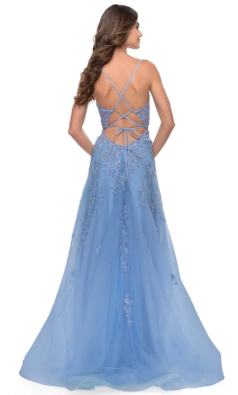 La Femme 31284 - Embroidered V-neck Prom Dress