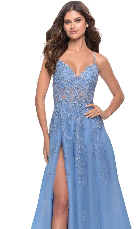 La Femme 31284 - Embroidered V-neck Prom Dress