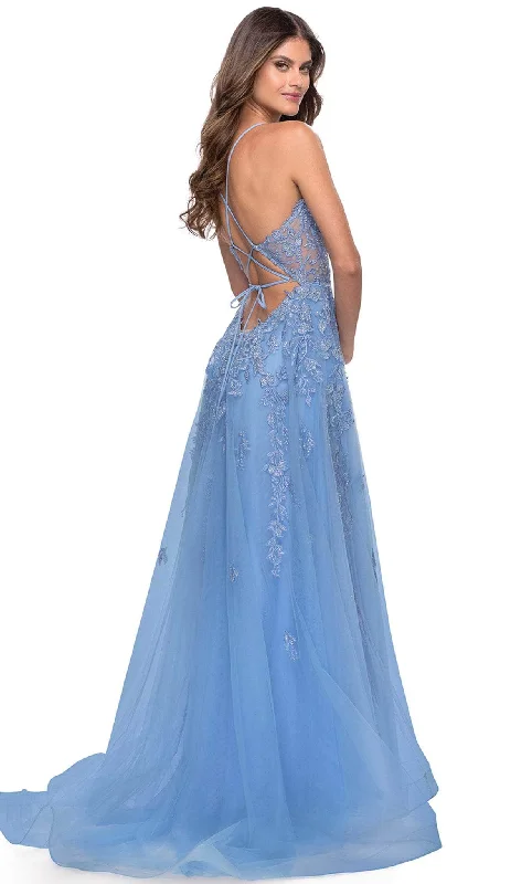 La Femme 31284 - Embroidered V-neck Prom Dress