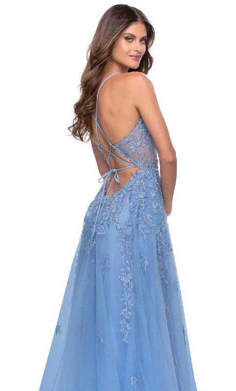 La Femme 31284 - Embroidered V-neck Prom Dress