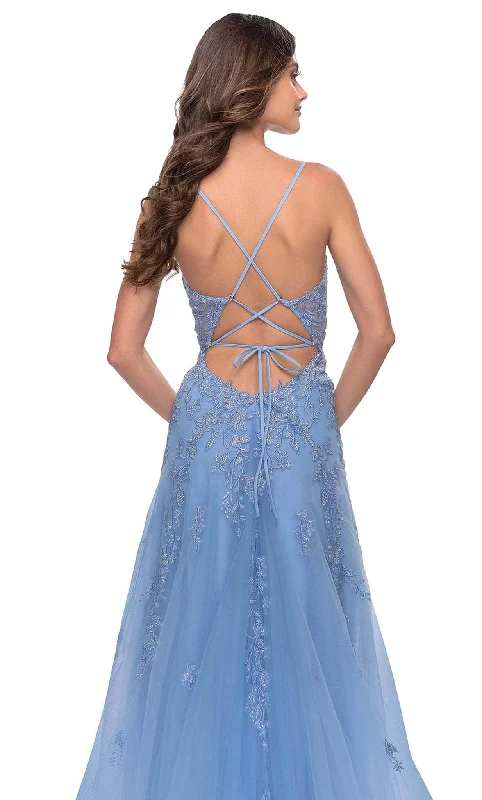 La Femme 31284 - Embroidered V-neck Prom Dress