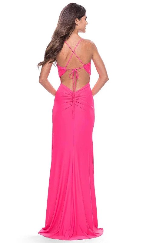 La Femme 31446 - Twisted Knot V-Neck Long Prom Dress