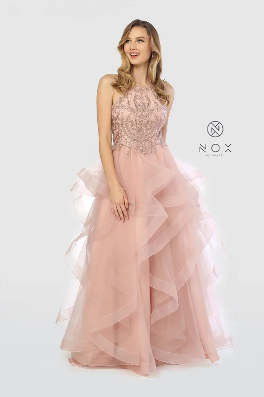 Long Embroidered With tiered Tulle Skirt_S266 BY NARIANNA