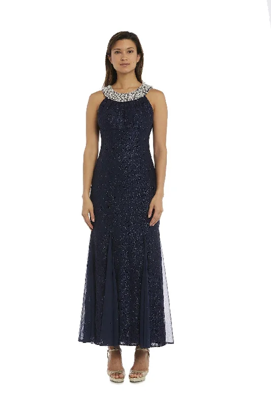 R&M Richards 8903P Long Formal Halter Petite Dress Sale