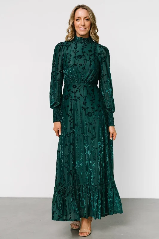 Penelope Velvet Maxi Dress | Emerald