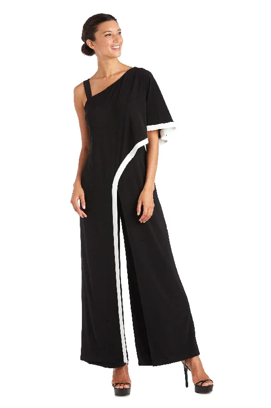 R&M Richards 7438 One Shoulder Jumpsuit