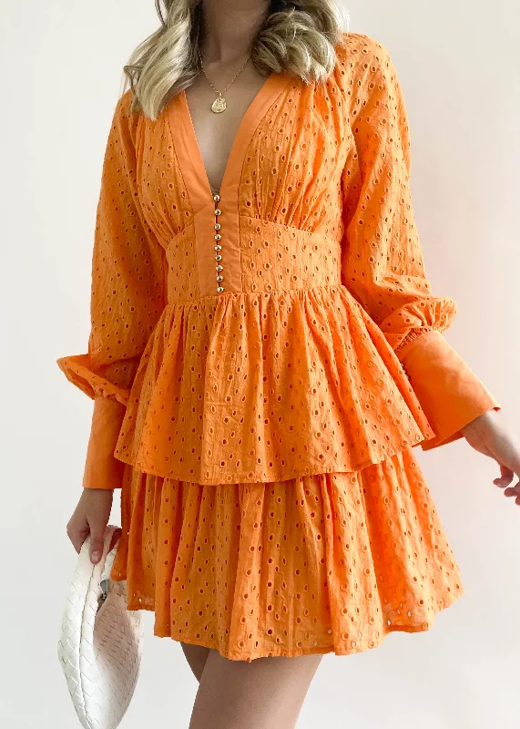 Rowyn Dress - Orange Anglaise