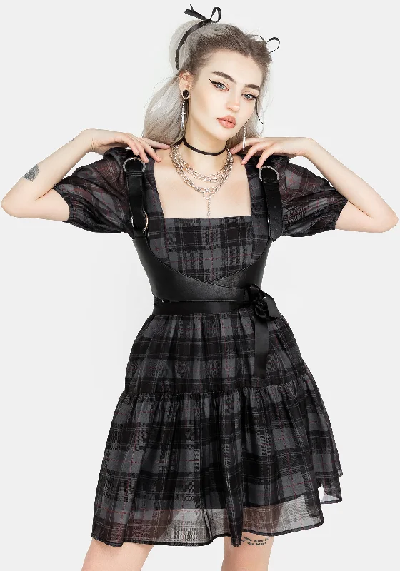 Salome Organza Check Mini Dress