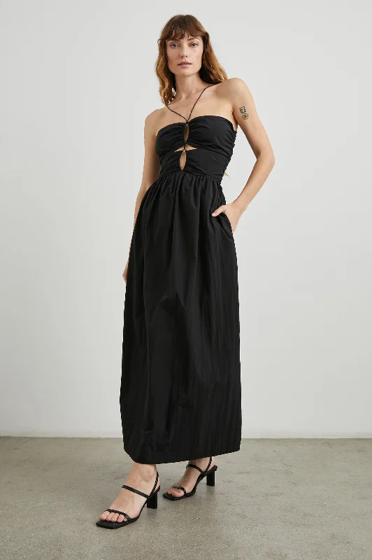 SILVIA DRESS - BLACK NYLON